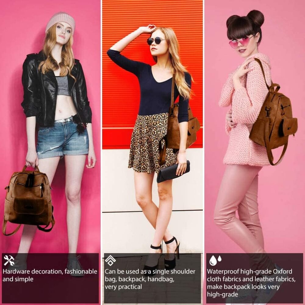 Versatile Small Leather Backpack Purse - Waterpro… - image 7